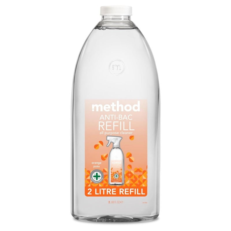 Method Antibacterial All-Purpose Cleaner Refill, Kills Germs & Disinfects Surfaces, Orange Yuzu Scent - 2 Litre - Image 1